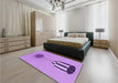 Patterned Violet Purple Rug in a Bedroom, pat679pur