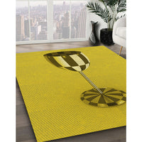 Patterned Dark Golden Brown Rug, pat679yw