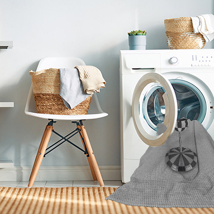 Machine Washable Transitional Grey Gray Rug in a Washing Machine, wshpat679