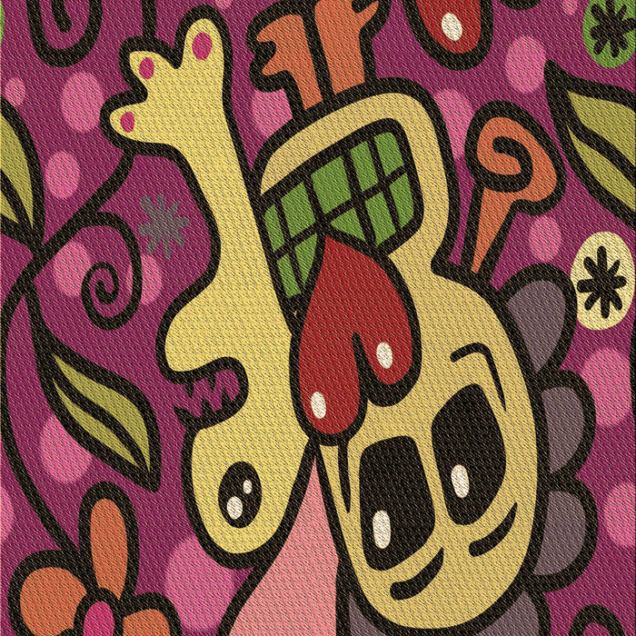 Square Patterned Copper Brown Rug in a Living Room, pat68brn