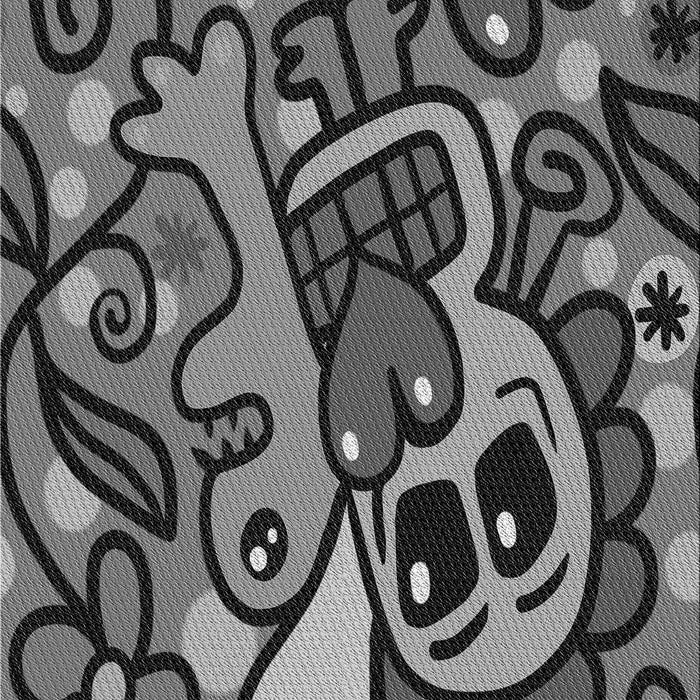 Machine Washable Transitional Gunmetal Gray Rug, wshpat68gry