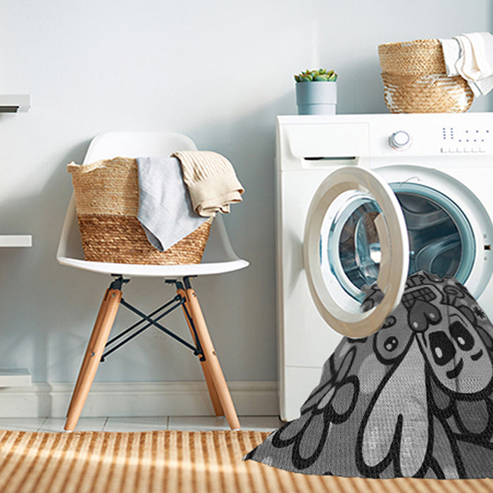 Machine Washable Transitional Gunmetal Gray Rug in a Washing Machine, wshpat68gry