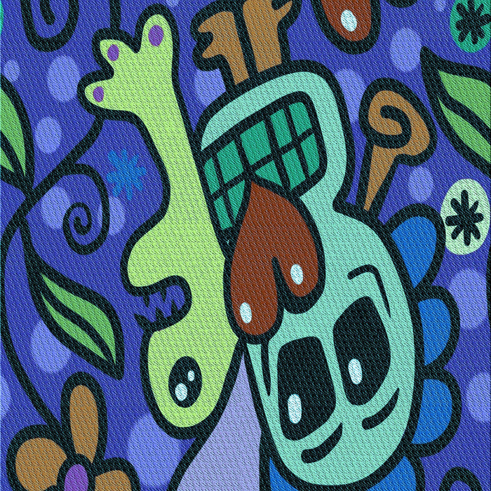 Square Patterned Seafoam Green Rug in a Living Room, pat68lblu