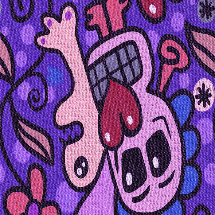 Square Patterned Indigo Purple Rug in a Living Room, pat68pur