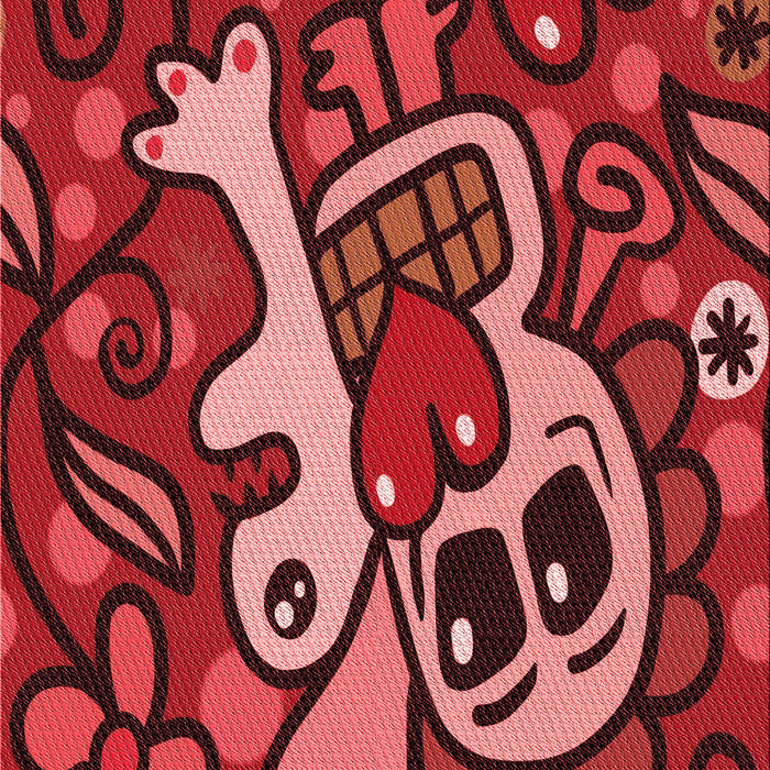 Square Patterned Tomato Red Rug in a Living Room, pat68rd