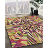 Patterned Metallic Gold Rug, pat680brn