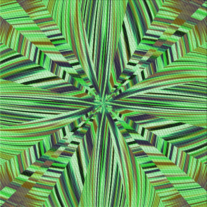 Round Patterned Green Rug, pat680grn