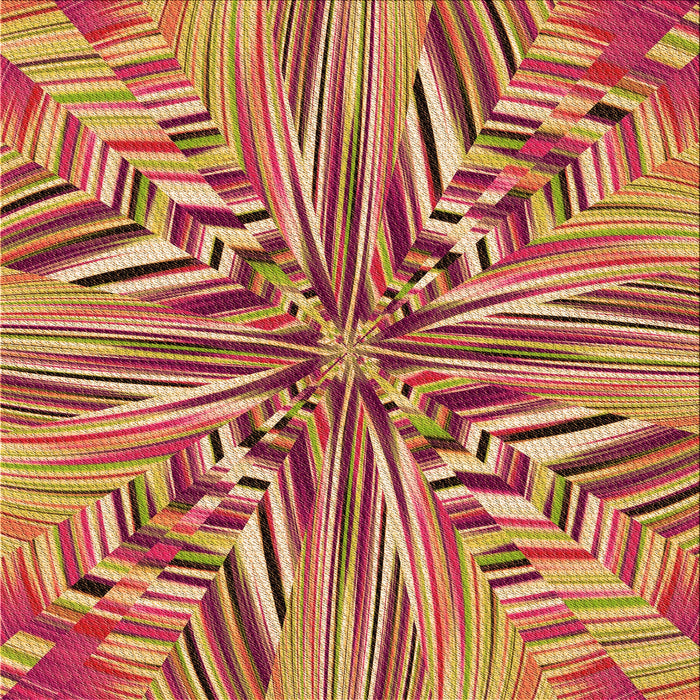 Round Patterned Crimson Red Rug, pat680org