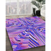 Machine Washable Transitional Blue Violet Purple Rug in a Family Room, wshpat680pur