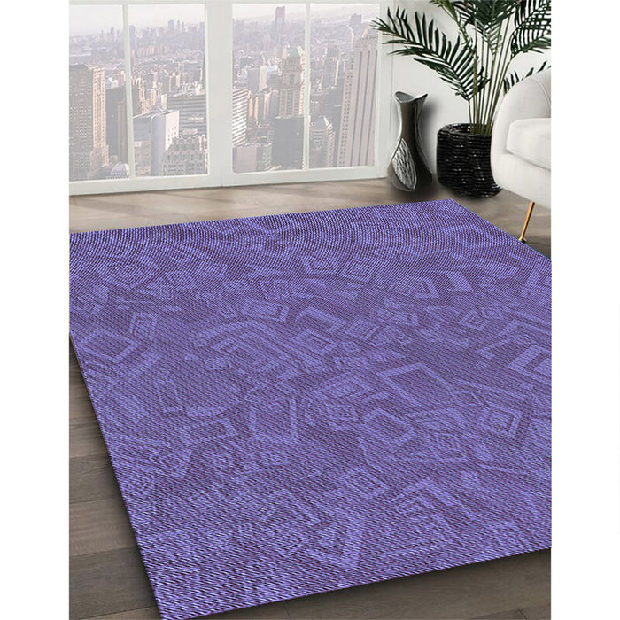 Patterned Amethyst Purple Rug in Family Room, pat681blu