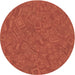 Square Patterned Bright Orange Rug, pat681brn