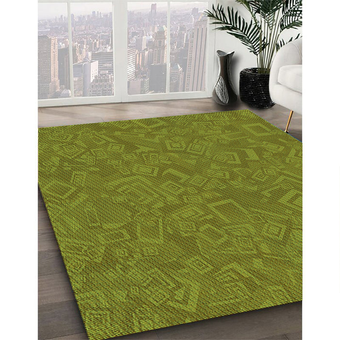 Patterned Pistachio Green Rug in Family Room, pat681grn