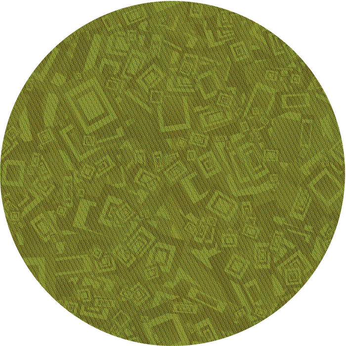 Square Patterned Pistachio Green Rug, pat681grn