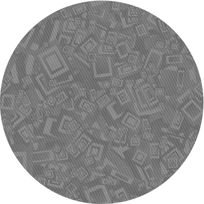 Square Patterned Ash Gray Rug, pat681gry