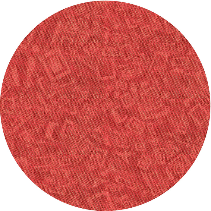 Square Patterned Red Rug, pat681org