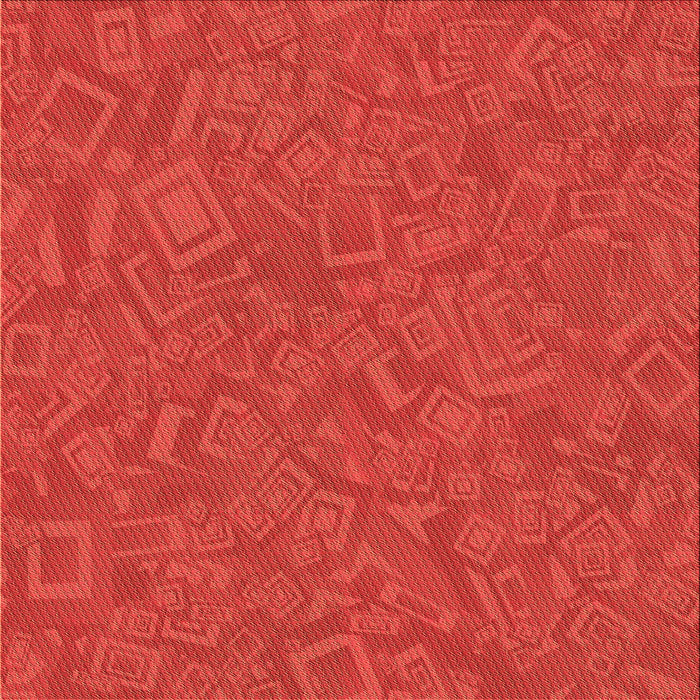 Round Patterned Red Rug, pat681org