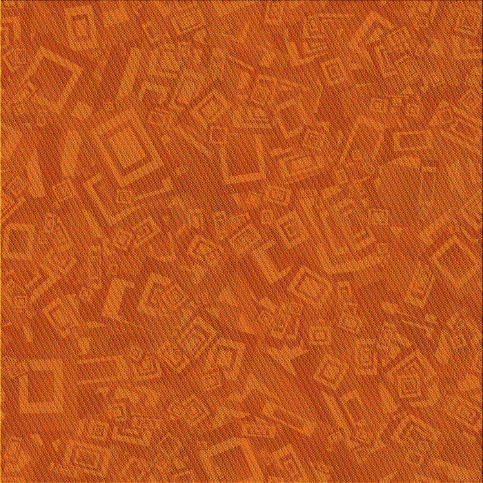 Round Patterned Orange Red Orange Rug, pat681yw