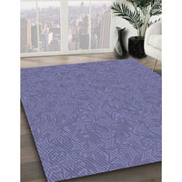 Patterned Deep Periwinkle Purple Rug, pat682blu