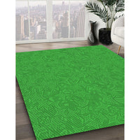 Patterned Lime Green Rug, pat682grn