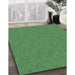 Patterned Forest Green Rug in Family Room, pat682lblu