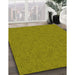 Patterned Dark Yellow Green Rug in Family Room, pat682yw