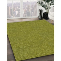 Patterned Antique Bronze Green Novelty Rug, pat682