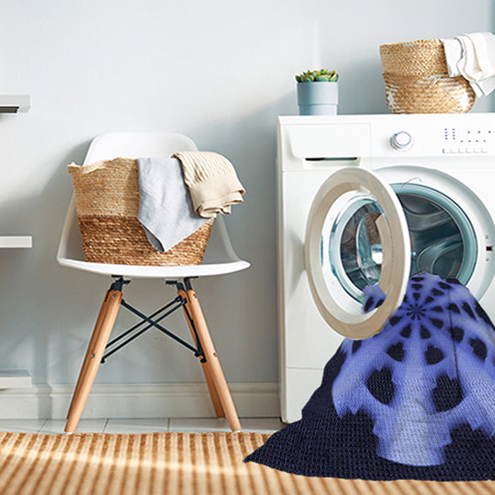 Machine Washable Transitional Sky Blue Rug in a Washing Machine, wshpat683blu