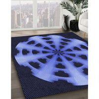 Patterned Sky Blue Rug, pat683blu