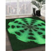 Machine Washable Transitional Dark Forest Green Rug in a Family Room, wshpat683grn