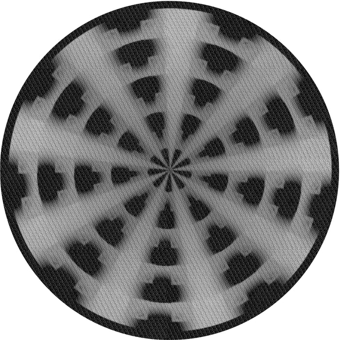 Square Patterned Midnight Gray Rug, pat683gry