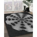 Patterned Midnight Gray Rug in Family Room, pat683gry