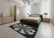 Patterned Midnight Gray Rug in a Bedroom, pat683gry