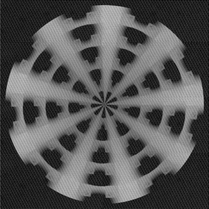 Round Patterned Midnight Gray Rug, pat683gry