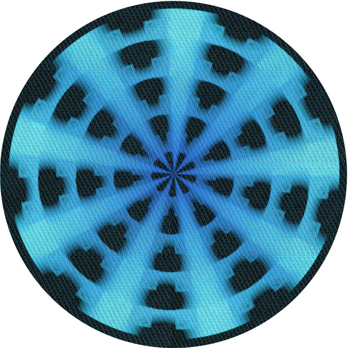 Square Machine Washable Transitional Deep Teal Green Rug in a Living Room, wshpat683lblu