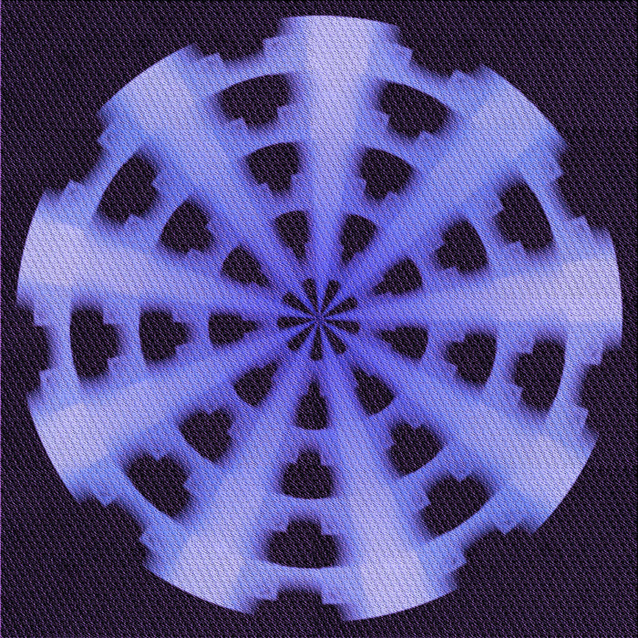 Round Patterned Light Slate Blue Rug, pat683pur