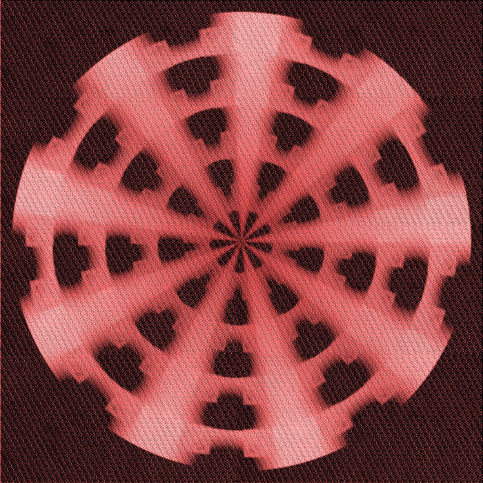 Round Patterned Red Rug, pat683rd