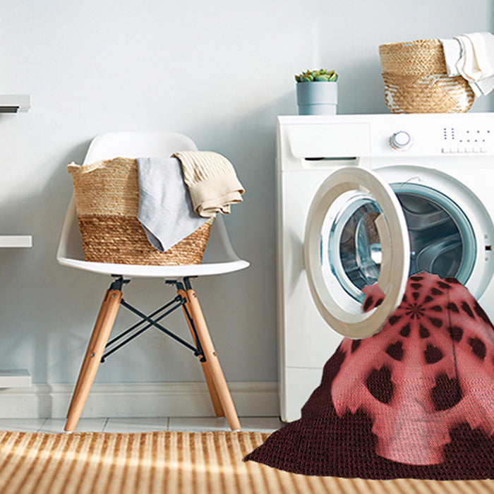 Machine Washable Transitional Red Rug in a Washing Machine, wshpat683rd