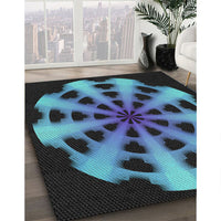 Patterned Mid Gray Novelty Rug, pat683