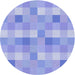 Square Patterned Light Slate Blue Rug, pat684blu