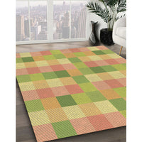 Patterned Golden Brown Yellow Rug, pat684brn