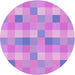 Square Machine Washable Transitional Bright Lilac Purple Rug in a Living Room, wshpat684pur