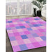 Machine Washable Transitional Bright Lilac Purple Rug in a Family Room, wshpat684pur