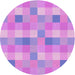 Square Patterned Bright Lilac Purple Rug, pat684pur