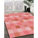 Machine Washable Transitional Light Salmon Pink Rug in a Family Room, wshpat684rd