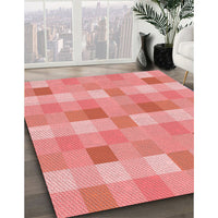 Patterned Light Salmon Pink Rug, pat684rd