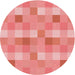 Square Patterned Light Salmon Pink Rug, pat684rd