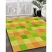 Patterned Green Rug in Family Room, pat684yw