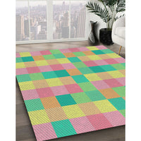 Patterned Copper Red Pink Novelty Rug, pat684