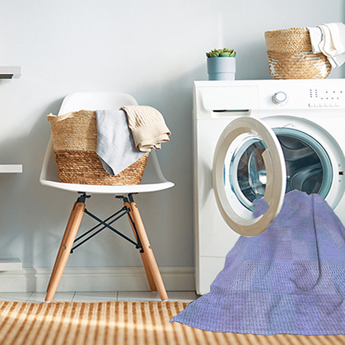 Machine Washable Transitional Light Slate Blue Rug in a Washing Machine, wshpat685blu