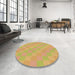 Round Patterned Orange Rug in a Office, pat685brn